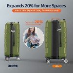 Expandable Olive Green 3-Piece Luggage Set
