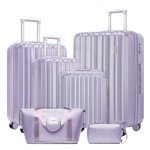 Lavender 6-Piece Spinner Luggage Set