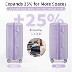 Lavender 6-Piece Spinner Luggage Set