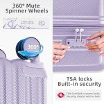 Lavender 6-Piece Spinner Luggage Set