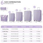 Lavender 6-Piece Spinner Luggage Set