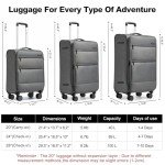Kono 28-Inch Softside Expandable Spinner Luggage
