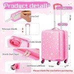 6-Piece Kids Rolling Luggage Set - Pink Daisy