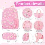6-Piece Kids Rolling Luggage Set - Pink Daisy