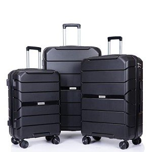 3-Piece Travelhouse Hardside Luggage Set in Black