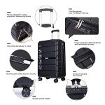 3-Piece Travelhouse Hardside Luggage Set in Black