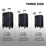 3-Piece Travelhouse Hardside Luggage Set in Black