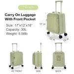 UNIKER 16-Inch Expandable Carry-On Luggage - Green