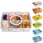 WACOI Portable Snack Serving Tray with Lid