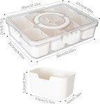 WACOI Portable Snack Serving Tray with Lid