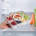 WACOI Portable Snack Serving Tray with Lid