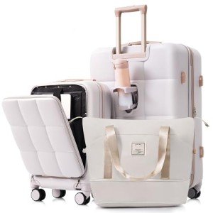 Merax Women's 2-Piece Light Grey Luggage Set