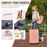 5-Piece Rose Gold Luggage Set with Wheels