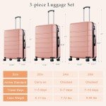 Pink 20-Inch Expandable Carry-On Luggage with Spinner Wheels