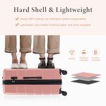 Pink 20-Inch Expandable Carry-On Luggage with Spinner Wheels