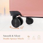 Pink 20-Inch Expandable Carry-On Luggage with Spinner Wheels