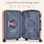 Pink 20-Inch Expandable Carry-On Luggage with Spinner Wheels