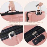 Pink 20-Inch Expandable Carry-On Luggage with Spinner Wheels