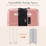 Pink 20-Inch Expandable Carry-On Luggage with Spinner Wheels