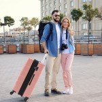 Pink 20-Inch Expandable Carry-On Luggage with Spinner Wheels