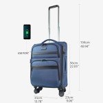 KROSER Expandable 20-Inch Carry-On Luggage with Wheels