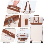 5-Piece White Lightweight Luggage Set with Wheels