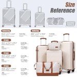 5-Piece White Lightweight Luggage Set with Wheels