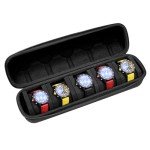 Juntan Portable Nylon Watch Travel Case - Black/Silver