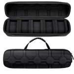 Juntan Portable Nylon Watch Travel Case - Black/Silver