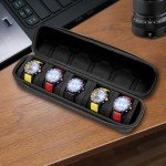 Juntan Portable Nylon Watch Travel Case - Black/Silver