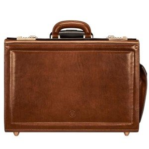 Maxwell Scott Men's Leather Wheeled Pilot Briefcase