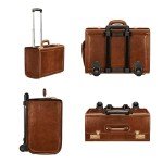 Maxwell Scott Men's Leather Wheeled Pilot Briefcase