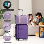 Kono 3-Piece Expandable Purple Hardside Luggage Set