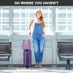 Kono 3-Piece Expandable Purple Hardside Luggage Set