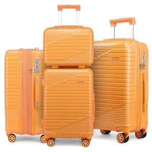 Expandable 4-Piece Hardside Luggage Set - Orange
