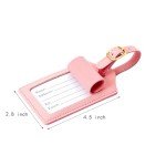 Personalized Pink Leather Initial Luggage Tag (J)