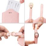 Personalized Pink Leather Initial Luggage Tag (J)
