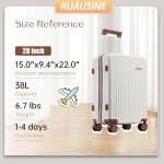 Ruausine Airline Approved Hardside Carry-On Suitcase
