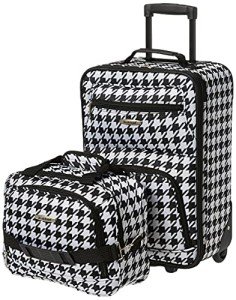 Rockland Kensington Black & White 2-Piece Luggage Set