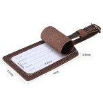 S-ZONE Dark Brown Leather Luggage Tags Set