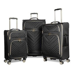 Kenneth Cole Chevron Quilted Luggage Set - Black