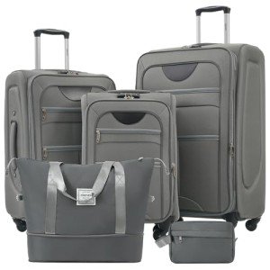 Merax Lightweight 3-Piece Softside Spinner Luggage Set