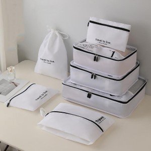 White 7-Piece Travel Luggage Organizer Set