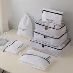 White 7-Piece Travel Luggage Organizer Set