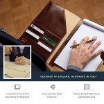 Personalized Luxury Italian Leather Business Padfolio - Gallo Tan