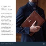Personalized Luxury Italian Leather Business Padfolio - Gallo Tan