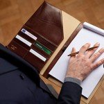 Personalized Luxury Italian Leather Business Padfolio - Gallo Tan