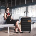 TILYMOL 3-Piece Hardside Luggage Set - Black