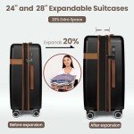 TILYMOL 3-Piece Hardside Luggage Set - Black