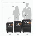 TILYMOL 3-Piece Hardside Luggage Set - Black